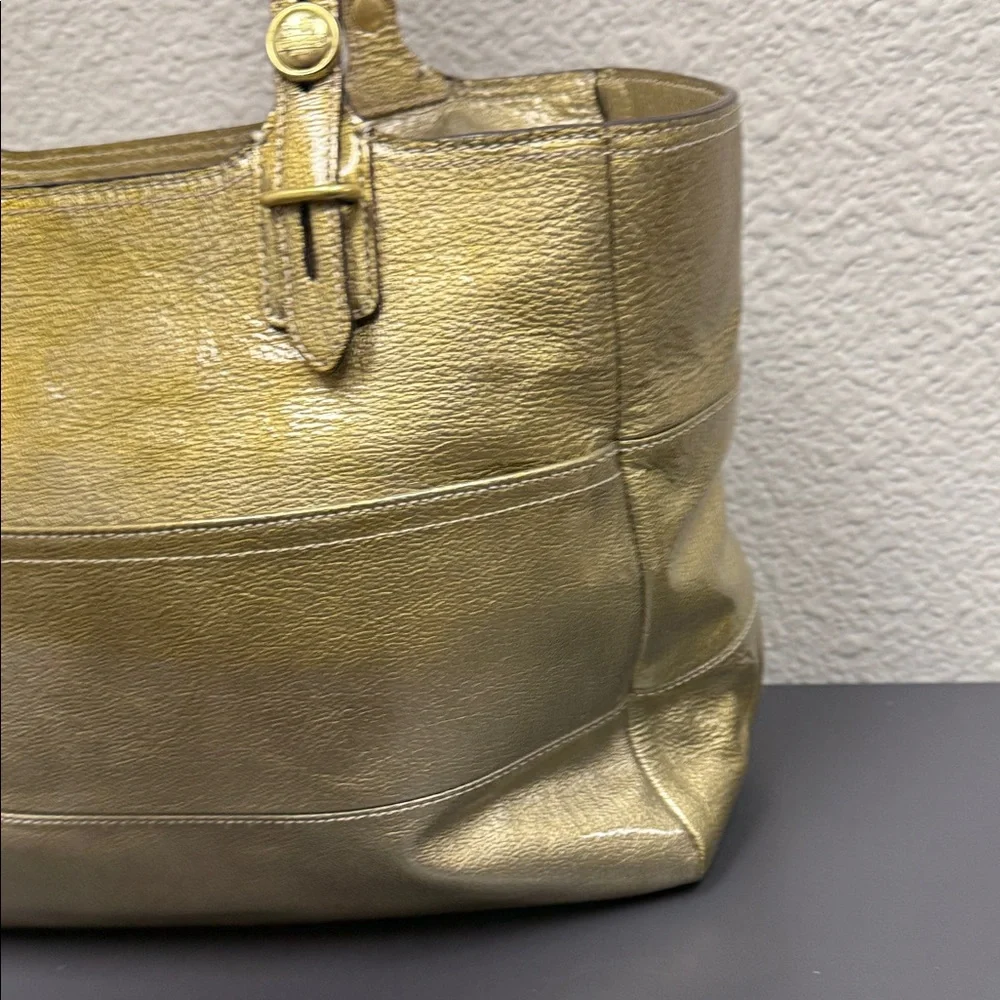 Coach Metallic Gold/Silver Tote Bag- EUC